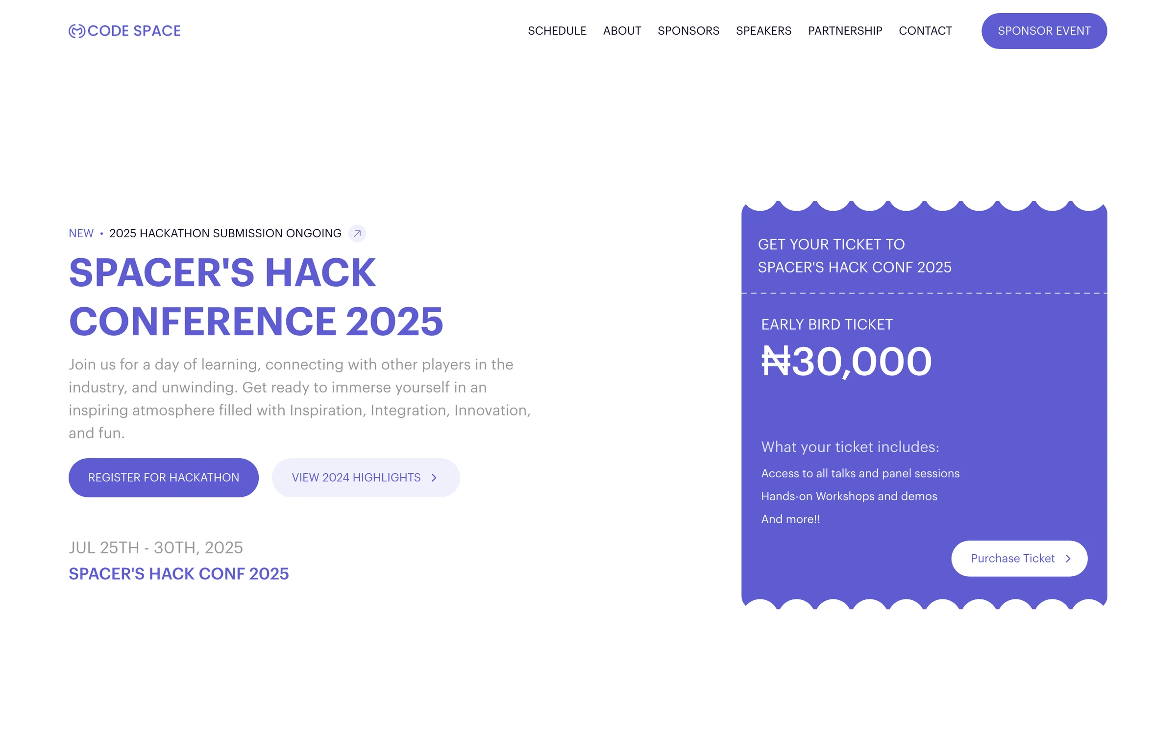 Spacer's Hack Conference 2025 with an early bird ticket